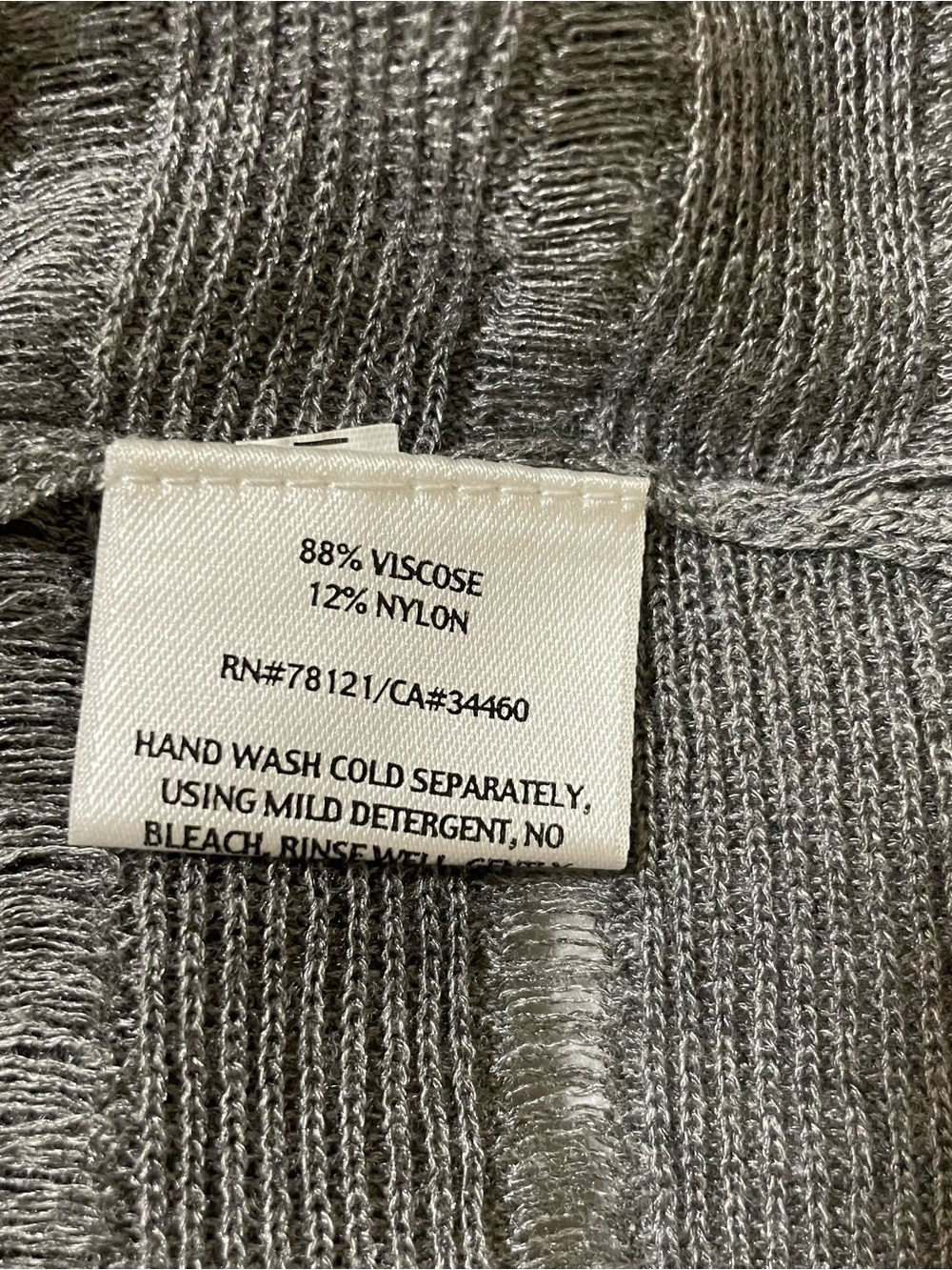 Eileen Fisher Textured Long-Sleeve Sweater Gray XS Stretch Italian Yarn - Picture 8 of 9